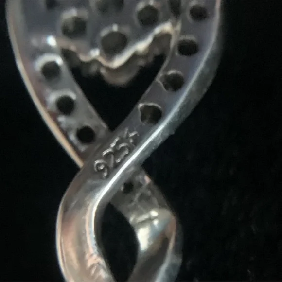 Elegant Silver w/Diamonds Necklace - Picture 6 of 9